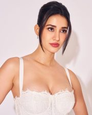 Glamorous Disha Patani in a White Lace Corset Pushup Cleavage Gown Photos 04