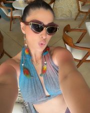 Glamorous Raai Laxmi Cleavage in a Multicolor Halter Top Photos 03