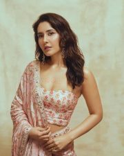 Glamorous Raashi Khanna in a Light Pink Floral Saree with a Bandeau Tube Strapless Blouse Photos 08 Glamorous Raashi Khanna in a Light Pink Floral Saree with a Bandeau Tube Strapless Blouse Photos 08