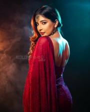 Glamorous Sakshi Agarwal in Red Saree Photoshoot Pictures 02