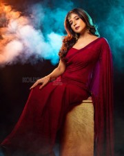 Glamorous Sakshi Agarwal in Red Saree Photoshoot Pictures 04