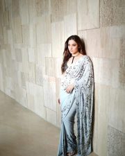 Glamourous Tamannaah Bhatia in a Georgette Monochrome Saree Pictures 05