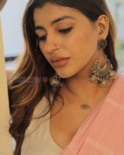 Glowing Actress Yashika Aannand in a Pink Striped Saree Photos 05