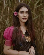 Gorgeous Actress Priya Prakash Varrier in Black Saree Photos 03