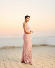 Gorgeous Alia Bhatt in a Pink Pastel Saree with a Deep Cut Satin Blouse Pictures 01