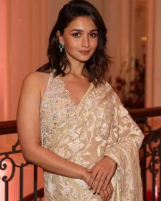 Gorgeous Alia Bhatt in a Sheer Ivory Saree Pictures 02