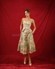 Gorgeous Ananya Panday in a Two Piece Floral Midi Skirt with a Bustier Strap Top Photos 01