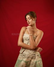 Gorgeous Ananya Panday in a Two Piece Floral Midi Skirt with a Bustier Strap Top Photos 05