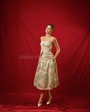 Gorgeous Ananya Panday in a Two Piece Floral Midi Skirt with a Bustier Strap Top Photos 07