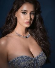 Gorgeous Disha Patani Cleavage in a Blue Silver Corset Lehenga Photos 03