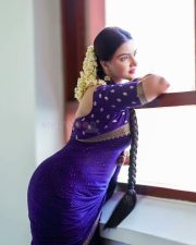 Gorgeous Honey Rose in a Blue Saree Photos 04
