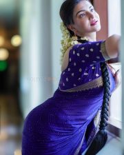 Gorgeous Honey Rose in a Blue Saree Photos 05