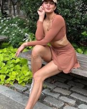 Gorgeous Jacqueline Fernandes in a Brown Crop Top with Mini Skirt Pictures 02 Gorgeous Jacqueline Fernandes in a Brown Crop Top with Mini Skirt Pictures 02