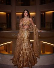 Gorgeous Janhvi Kapoor in a Embellished Gold Lehenga at Anant Ambani and Radhika Merchant Wedding Photos 03 Gorgeous Janhvi Kapoor in a Embellished Gold Lehenga at Anant Ambani and Radhika Merchant Wedding Photos 03