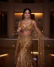 Gorgeous Janhvi Kapoor in a Embellished Gold Lehenga at Anant Ambani and Radhika Merchant Wedding Photos 09