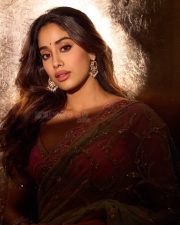 Gorgeous Janhvi Kapoor in an Embroidered Butterfly Netted Baby Pink Saree with a Green Pallu and Infinity Hemline Blouse Photos 09 Gorgeous Janhvi Kapoor in an Embroidered Butterfly Netted Baby Pink Saree with a Green Pallu and Infinity Hemline Blouse Photos 09