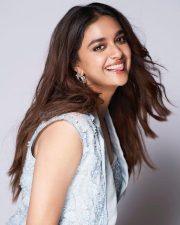 Gorgeous Keerthy Suresh in a Sleeveless Sky Blue Blazer Dress Pictures 04 Gorgeous Keerthy Suresh in a Sleeveless Sky Blue Blazer Dress Pictures 04