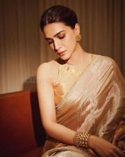 Gorgeous Kriti Sanon in a Gold and Silver Tissue Saree Photos 03