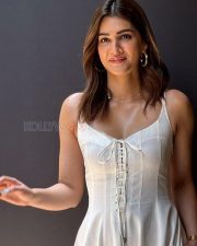 Gorgeous Kriti Sanon in a Sleeveless White Dress Pictures 02