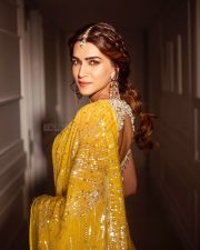 Gorgeous Kriti Sanon in a Yellow Saree Pictures 06 Gorgeous Kriti Sanon in a Yellow Saree Pictures 06