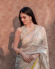 Gorgeous Malavika Mohanan in White Saree Photoshoot Stills 03