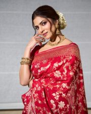 Gorgeous Malavika Mohanan in a Red Silk Saree Photo 01 Gorgeous Malavika Mohanan in a Red Silk Saree Photo 01