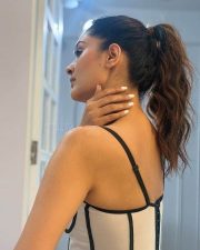 Gorgeous Payal Rajput in a Black and White Corset Bra Photos 03