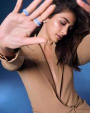 Gorgeous Pooja Hegde in a Brown Suit Photos 06 Gorgeous Pooja Hegde in a Brown Suit Photos 06