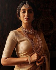 Gorgeous Priya Prakash Varrier in Golden Saree Pictures 03
