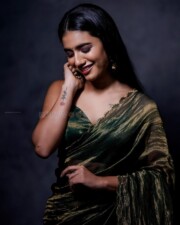 Gorgeous Priya Prakash Varrier in a Vintage Saree Photos 01