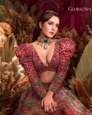 Gorgeous Raashi Khanna Cleavage Show for Global Spa Magazine Photos 02