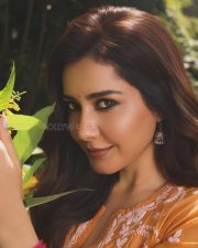 Gorgeous Raashi Khanna in a Mustard Yellow Embroidered Kurta Pictures 04