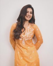 Gorgeous Raashi Khanna in a Mustard Yellow Embroidered Kurta Pictures 08