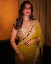 Gorgeous Raashi Khanna in a Mustard Yellow Saree with an Embellished Border and a Golden Embroidered Blouse Pictures 01 Gorgeous Raashi Khanna in a Mustard Yellow Saree with an Embellished Border and a Golden Embroidered Blouse Pictures 01