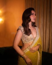 Gorgeous Raashi Khanna in a Mustard Yellow Saree with an Embellished Border and a Golden Embroidered Blouse Pictures 06