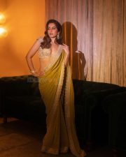 Gorgeous Raashi Khanna in a Mustard Yellow Saree with an Embellished Border and a Golden Embroidered Blouse Pictures 09