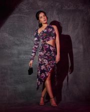 Gorgeous Raashi Khanna in a Purple Floral Cutout Dress Pictures 02 Gorgeous Raashi Khanna in a Purple Floral Cutout Dress Pictures 02