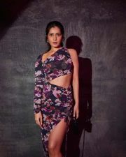 Gorgeous Raashi Khanna in a Purple Floral Cutout Dress Pictures 04 Gorgeous Raashi Khanna in a Purple Floral Cutout Dress Pictures 04