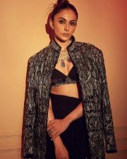 Gorgeous Rakul Preet Singh in a Black Floral Photos 01 Gorgeous Rakul Preet Singh in a Black Floral Photos 01