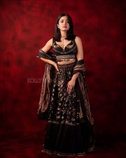 Gorgeous Rashmika Mandanna in a Black and Gold Lehenga Choli Photos 04 Gorgeous Rashmika Mandanna in a Black and Gold Lehenga Choli Photos 04