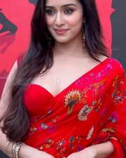 Gorgeous Shraddha Kapoor in a Red Saree for Stree 2 Teaser Launch Pictures 02
