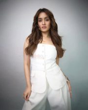 Gorgeous Shraddha Kapoor in a White Strapless Waistcoat with Matching Pants Photos 03