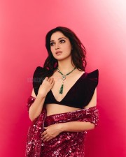Gorgeous Tamannaah Bhatia in a Manish Malhotra Scarlet Saree Photos 06
