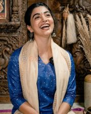 Graceful Actress Pooja Hegde in a Purple Dotted Kurta with Cream Dupatta Photos 01 Graceful Actress Pooja Hegde in a Purple Dotted Kurta with Cream Dupatta Photos 01