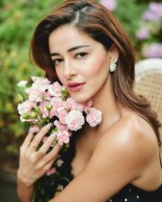 Graceful Ananya Panday in a Black Satin Maxi Dress Pictures 01 Graceful Ananya Panday in a Black Satin Maxi Dress Pictures 01