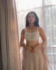 Graceful Pranitha Subhash in a Pastel Dress with Pearls Photos 02