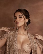 Graceful Tara Sutaria in a Stunning Ethnic Golden Embroidered Gown Photos 02