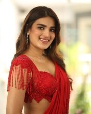 Hari Hara Veera Mallu Part 1 Heroine Nidhhi Agerwal in a Red Saree Photos 03