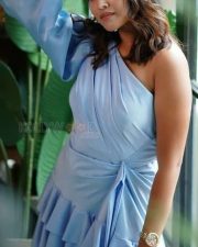 Heroine Anikha Surendran in a One Shoulder Cut Out Side Knot Ruffle Dress Photos 03