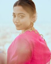 Heroine Rashmika Mandanna in a Fuschia Silk Qala Kurta Photos 02 Heroine Rashmika Mandanna in a Fuschia Silk Qala Kurta Photos 02